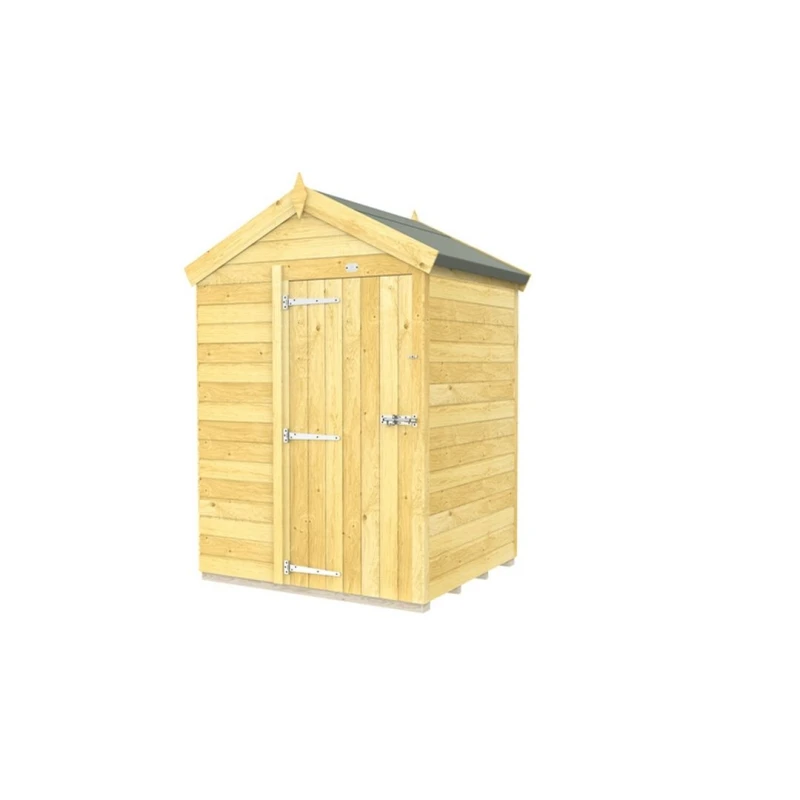 Image of Buttercup Farm 5 x 4 Feet Apex Shed - Single Door W/O Windows - L127 x W147 x H217cm in Brown Brown Unisex