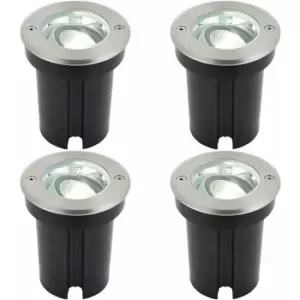 Image of 4 pack Stainless Steel IP67 Ground Light - 6W Cool White LED - Tilting Head