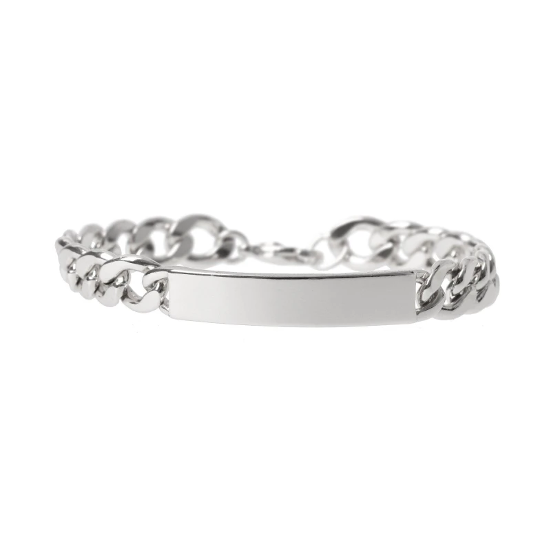 Image of Fabric Chain Bar Bracelet - Silver Silver One Size