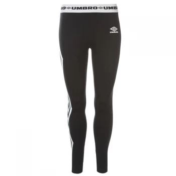 Image of Umbro Umbro Repeat Large Logo Print Leggings Ladies - BLACK/WHITE