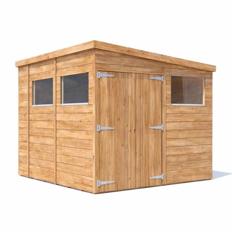 Image of Dunster House Wooden Shed Garden Storage 2.4 X 3M (10' X 6') 15mm Walls, Pent Roof & Window, Overlord Modular