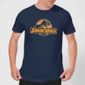 Image of Jurassic Park Logo Tropical Mens T-Shirt - Navy - M