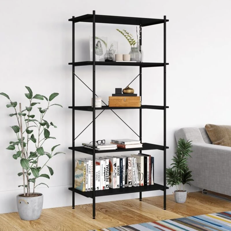 Image of VIDAXL 5-Tier Shelving Unit Black 80x40x163cm Vidaxl 8720286563014