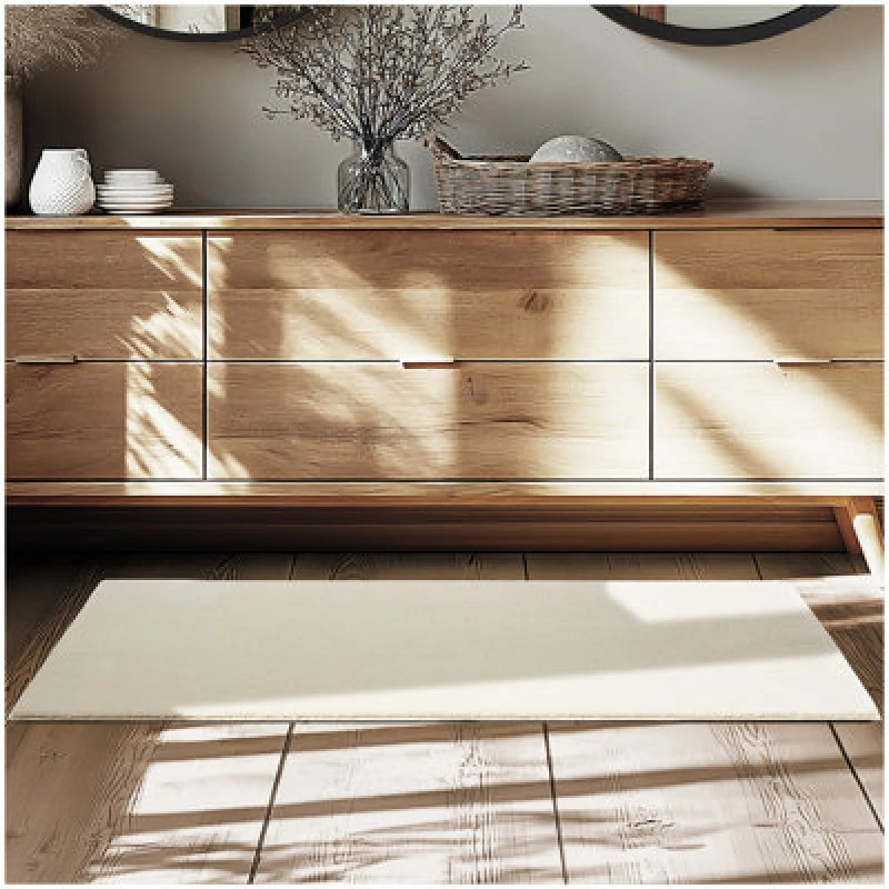 Image of Tectake Rug Zonelle - Short Pile And Ultra-Soft, Rectangular Or Round 60 X 110 Cm - Beige