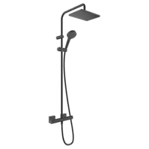 Image of Vernis Shape Showerpipe 230 1jet with thermostat, Matt Black (26286670) - Hansgrohe