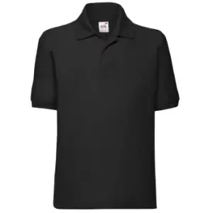 Image of Fruit Of The Loom Childrens/Kids Unisex 65/35 Pique Polo Shirt (7-8) (Black)