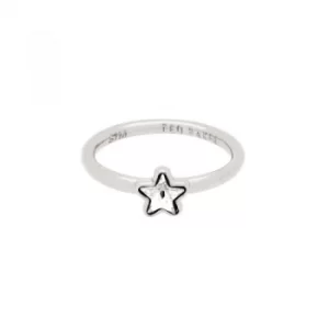 Image of Ted Baker Ladies Silver Plated Crystal Star Ring Size ML