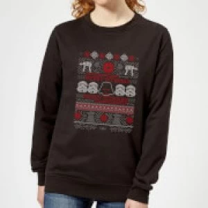 Image of Star Wars Merry Sithmas Knit Womens Christmas Sweatshirt - Black - XXL