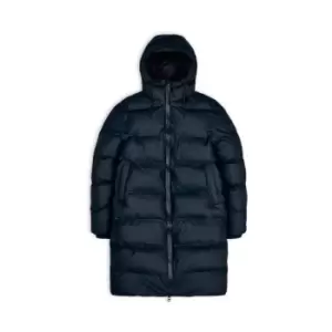 Image of Rains Rains Long Puffer Jacket Mens - Blue