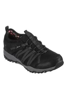 Image of Skechers Seager Hiker Microleather Trainers - Black, Size 8, Women