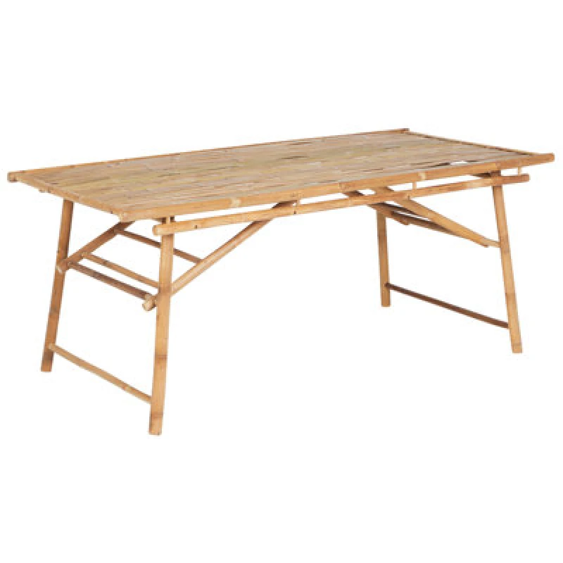 Image of Beliani Garden Dining Table Tindari 180 Cm 90 Cm Bamboo Wood Light Brown