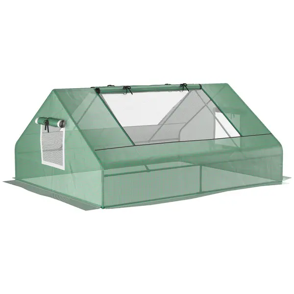 Image of Outsunny 180 x 140 x 80cm Portable Mini Greenhouse with Zipped Windows, Green Green