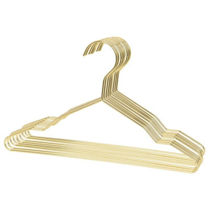 Image of Harbour Housewares Metal Children's Hangers - Gold - Pack of 10 Gold unisex