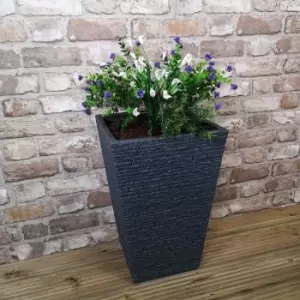 Image of Samuel Alexander - Tall Ash Coloured Slate Effect Garden Planter 30cm D x 30cm W x 45cm H