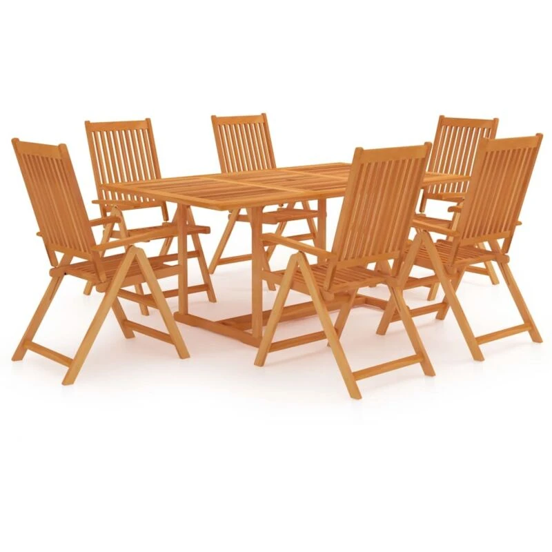 Image of VIDAXL 7 Piece Garden Dining Set Solid Teak Wood Vidaxl 8720286226766