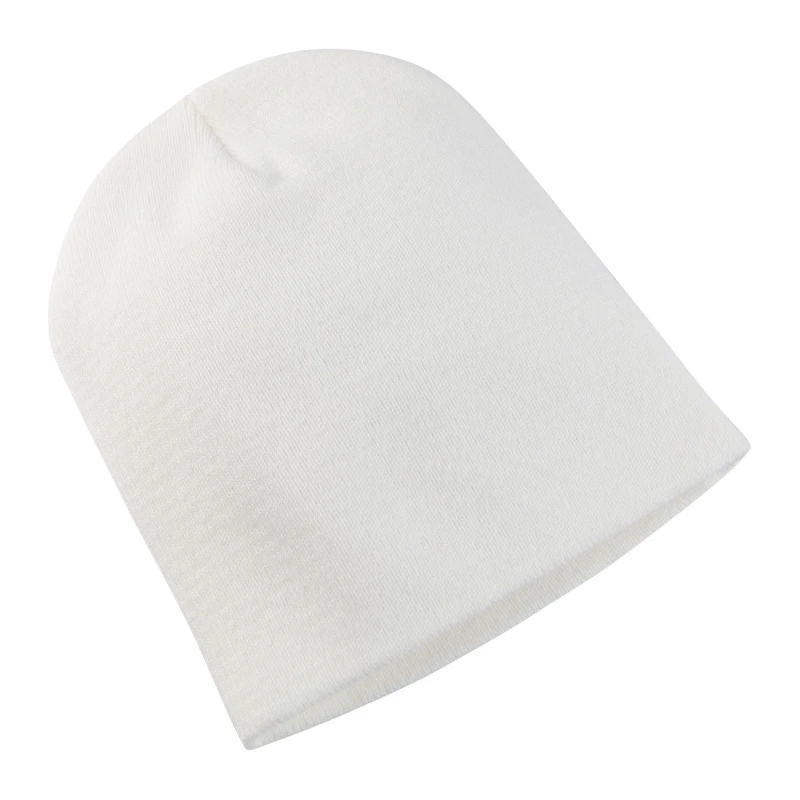 Image of Yupoong Mens Flexfit Heavyweight Standard Beanie Winter Hat in White White Male One Size