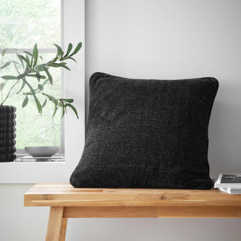 Image of Catherine Lansfield Wilson Plain Chenille Square Cushion