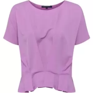 Image of French Connection Augusta Pleat Peplum-Hem Top - Pink
