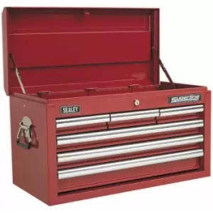 Image of 660 x 315 x 375mm red 6 Drawer Topchest Tool Chest Lockable Storage Unit Cabinet