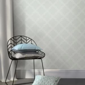 Image of Wallpops Quatrefoil Grey Peel Stick Wallpaper L5500mm W520mm