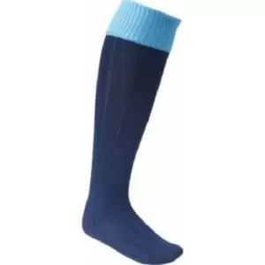 Image of Euro Mens Football Socks (7 UK-11 UK) (Navy/Sky Blue)