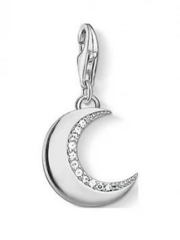 Image of Thomas Sabo Sterling Silver Charm Club Cubic Zirconia Moon Charm