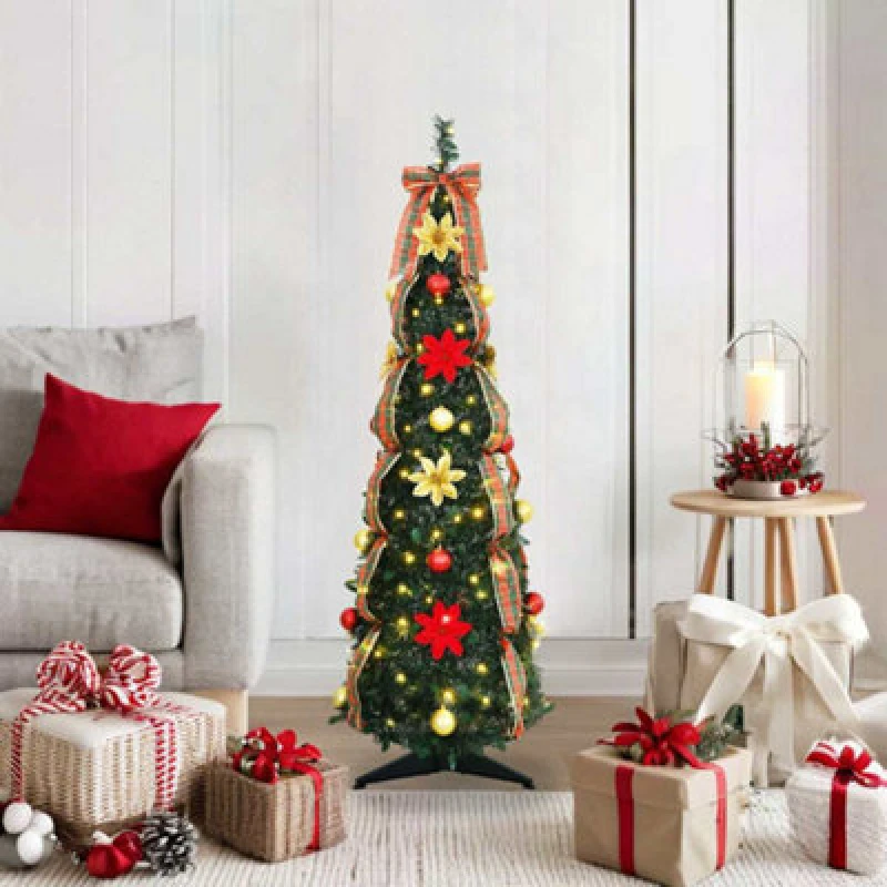 Image of Vidaxl Artificial Christmas Tree With 50 Leds Green 120 Cm Pvc