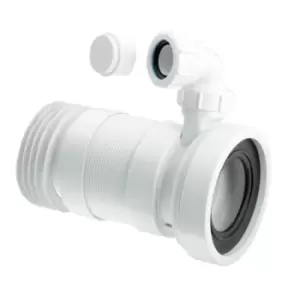 Image of McAlpine Straight Flexible WC Connector with Vent Boss Medium Length WC-F23RV - 896187