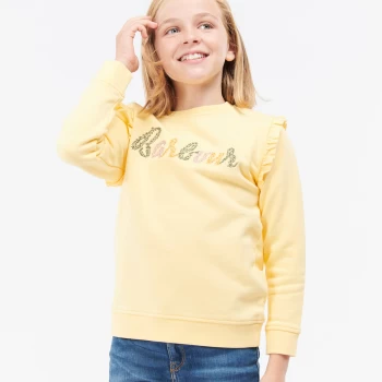 Image of Barbour Girls Lyndale Frill Overlayer - Primrose Yellow - 14-15 Years