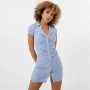 Image of Jack Wills Short Sleeve Ruched Dress - Green