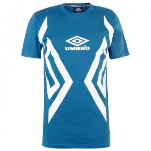 Image of Umbro Cavalier T Shirt - Ocean/White