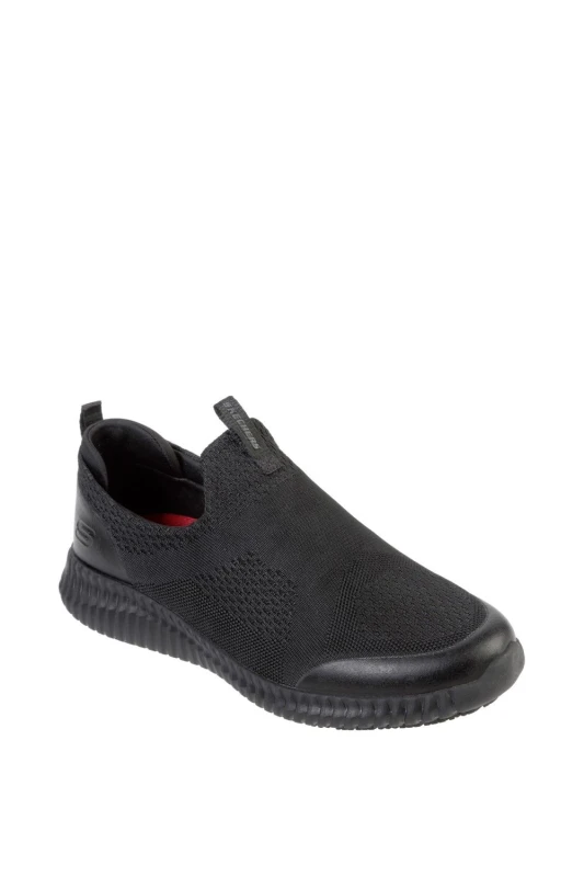 Image of Skechers Mens Cessnock Colleton Slip Resistant Shoes UK Size 8 (EU 42) Black SKE1930-BLK-8