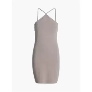 Image of Calvin Klein Jeans Waffle Halter Dress - Brown