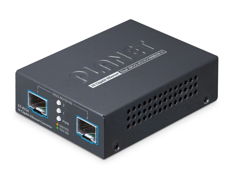 Image of PLANET 2-Port 10G/2.5G/1G/100BASE-X network media converter Black