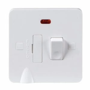 Image of KnightsBridge Pure 9mm 13A White Switched Connection Unit with Neon Fused and Flex Spur