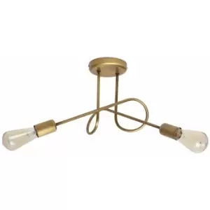 Image of Helam Oxford Multi Arm Semi Flush Ceiling Light Patina 38cm
