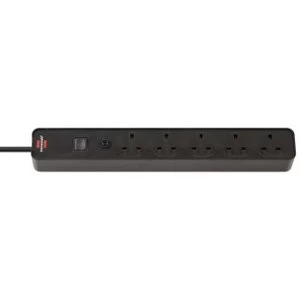 Image of Brennenstuhl Ecolor, 5-gang extension lead (Power strip 5-gang with safety fuse button, switch and 1,5m cable - 90&deg; angle...