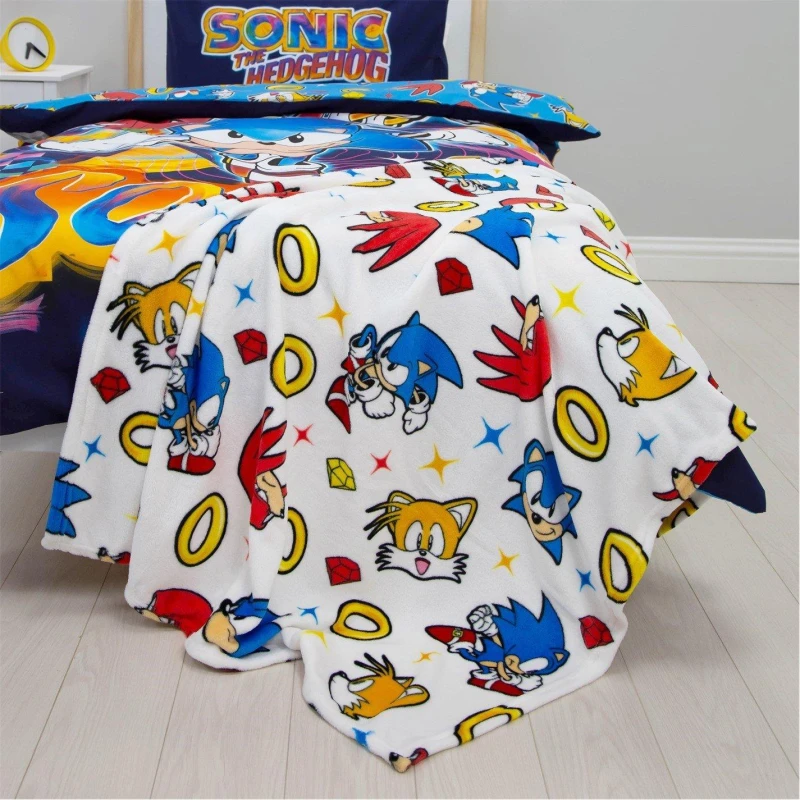 Image of Sonic Sonic the Hedgehog Fleece Throw - White - 100x150cm