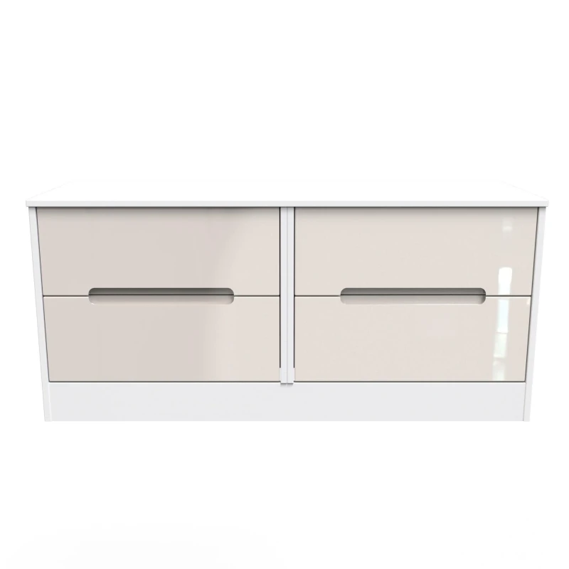 Image of Turin 4 Drawer Bed Box In Kashmir Gloss & White (Ready Assembled)