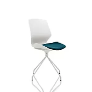 Image of Dynamic Visitor Chair Florence Spindle Seat Maringa Teal Without Arms Fabric