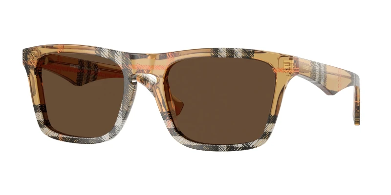 Image of Burberry Man Burberry BE4434 414673 Sunglasses Acetate Brown Brown Squared Normal Brown Sunglasses Man Acetate