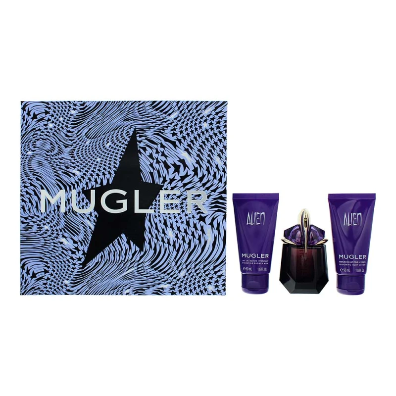 Image of Mugler Alien 3 Piece Gift Set: Eau de Parfum 30ml - Body Lotion 50ml - Shower Gel 50ml