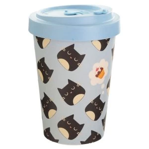 Image of Feline Fine Cat Reusable Screw Top Bamboo Composite Travel Mug