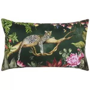 Image of Evans Lichfield Leopard Outdoor Cushion Cover (One Size) (Forest)