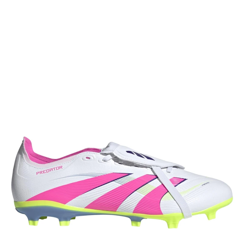 Image of adidas Predator League Fold-Over Tongue Firm Ground Football Boots White/Pink male 8.5 (42.7)