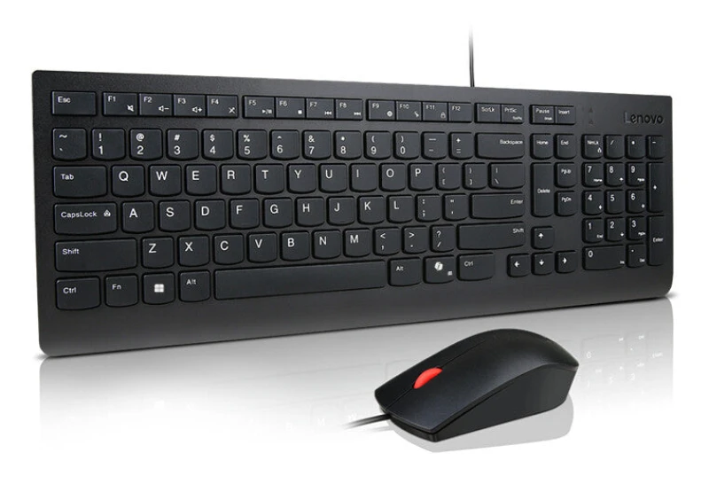 Image of Lenovo Essential Wired Combo Black US Euro keyboard Mouse included Universal USB 4X31R64439