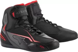 Image of Alpinestars Faster-3 Motorcycle Shoes, black-grey-red, Size 42 43, black-grey-red, Size 42 43