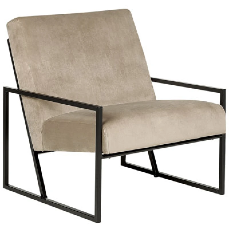 Image of Beliani Industrial Velvet Armchair Taupe Delary