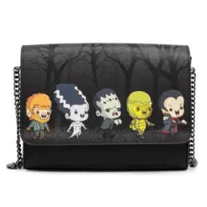 Image of Loungefly Universal Monsters Chibi Line Chain Strap Cross Body Bag