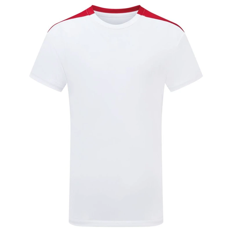 Image of TriDri Performance Contrast T-Shirt in White Size: 12-13 Years White Unisex 12-13 Years